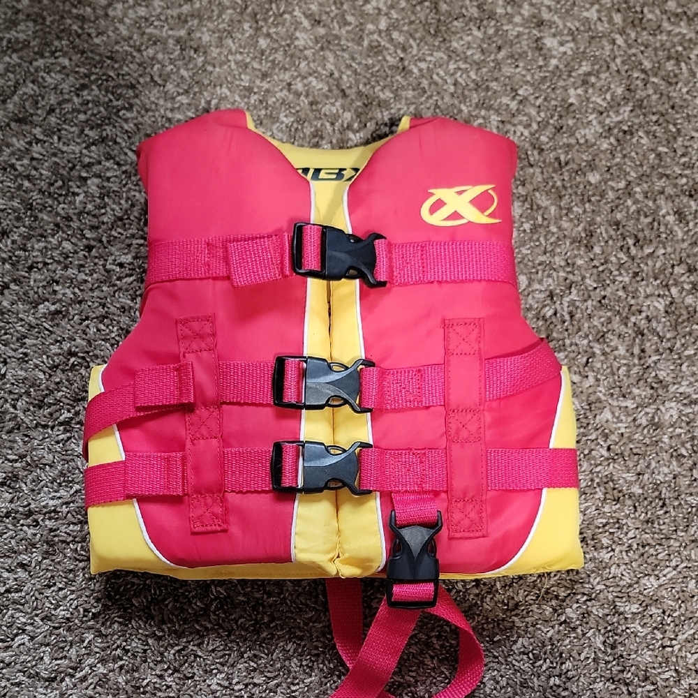 DBX Kids Life Jacket 30–50 lbs US Coast Guard Approved Red Yellow GUC